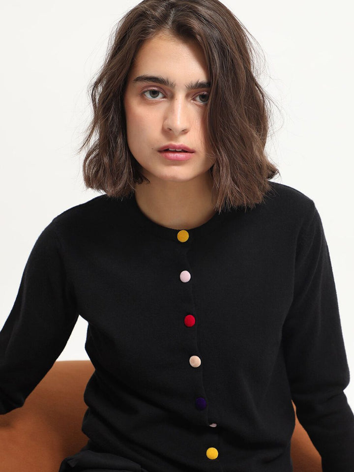 RAREISM Statement Button Knit Long Sleeves Cardigan