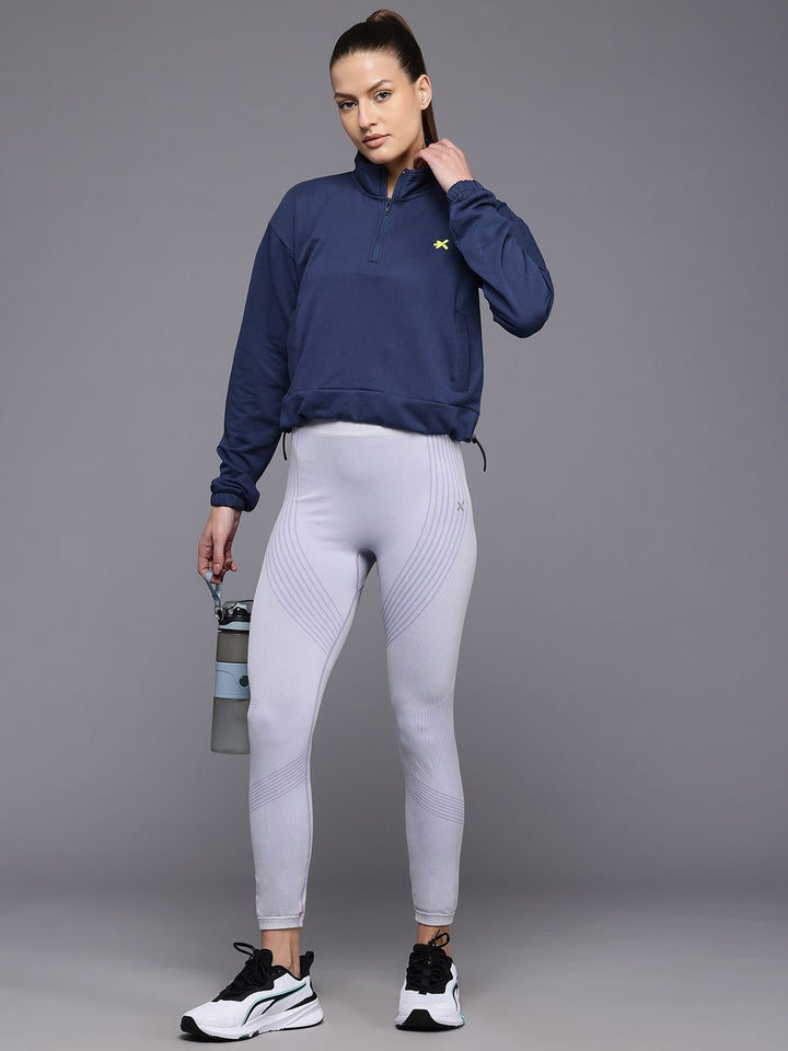 HRX by Hrithik Roshan Printed Half Zipper Running Sweatshirt