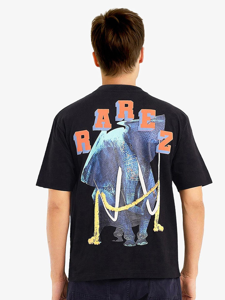 RARE RABBIT Men Graphic Printed Round Neck Cotton Oversized T-Shirt