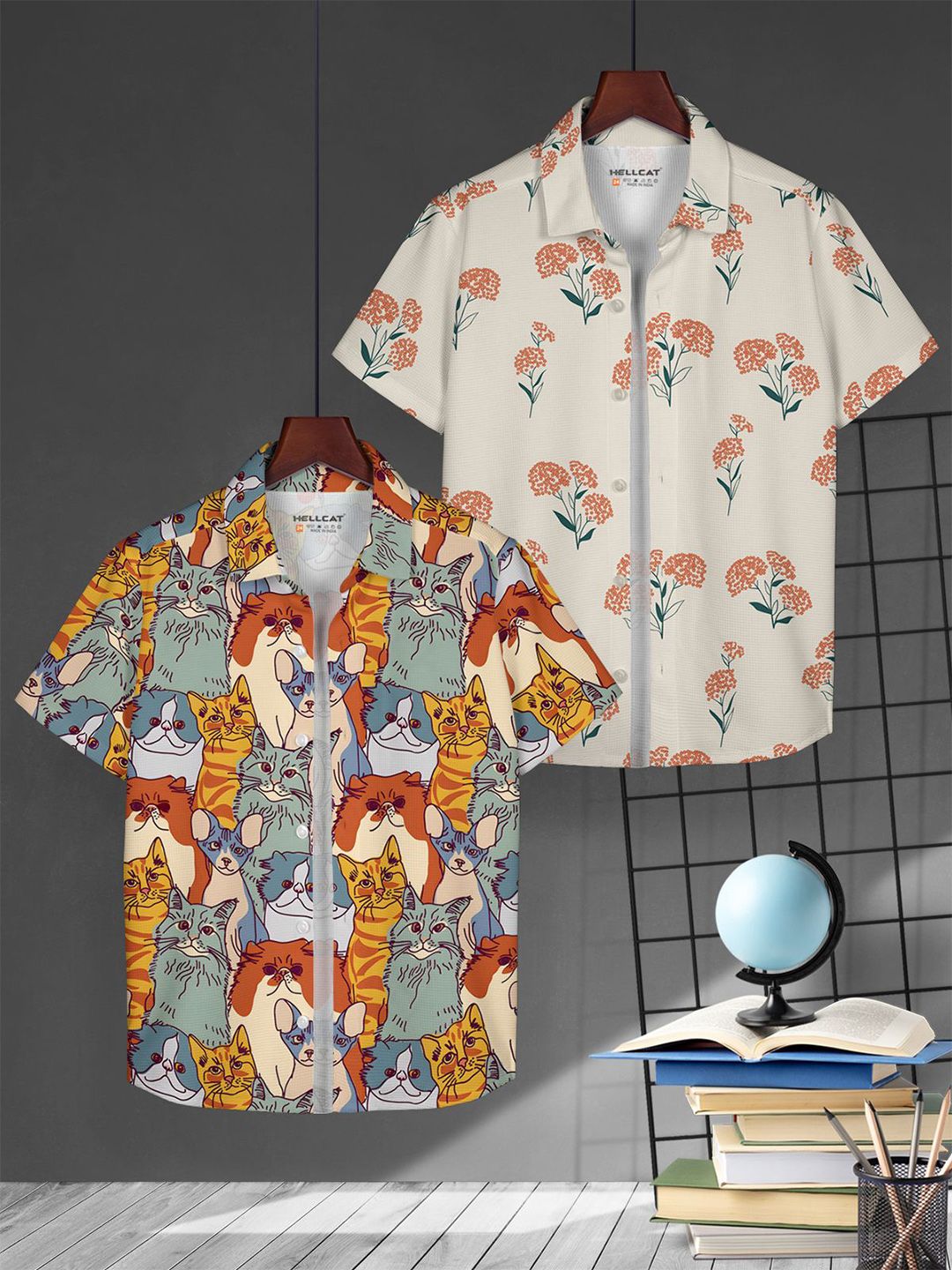 HELLCAT Boys Floral Opaque Printed Casual Shirt
