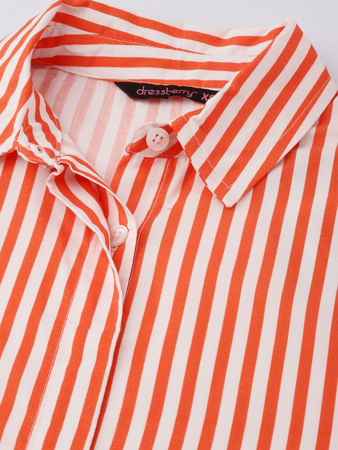 DressBerry Nauti-Verti Stripes Power Pocket Crop Shirt
