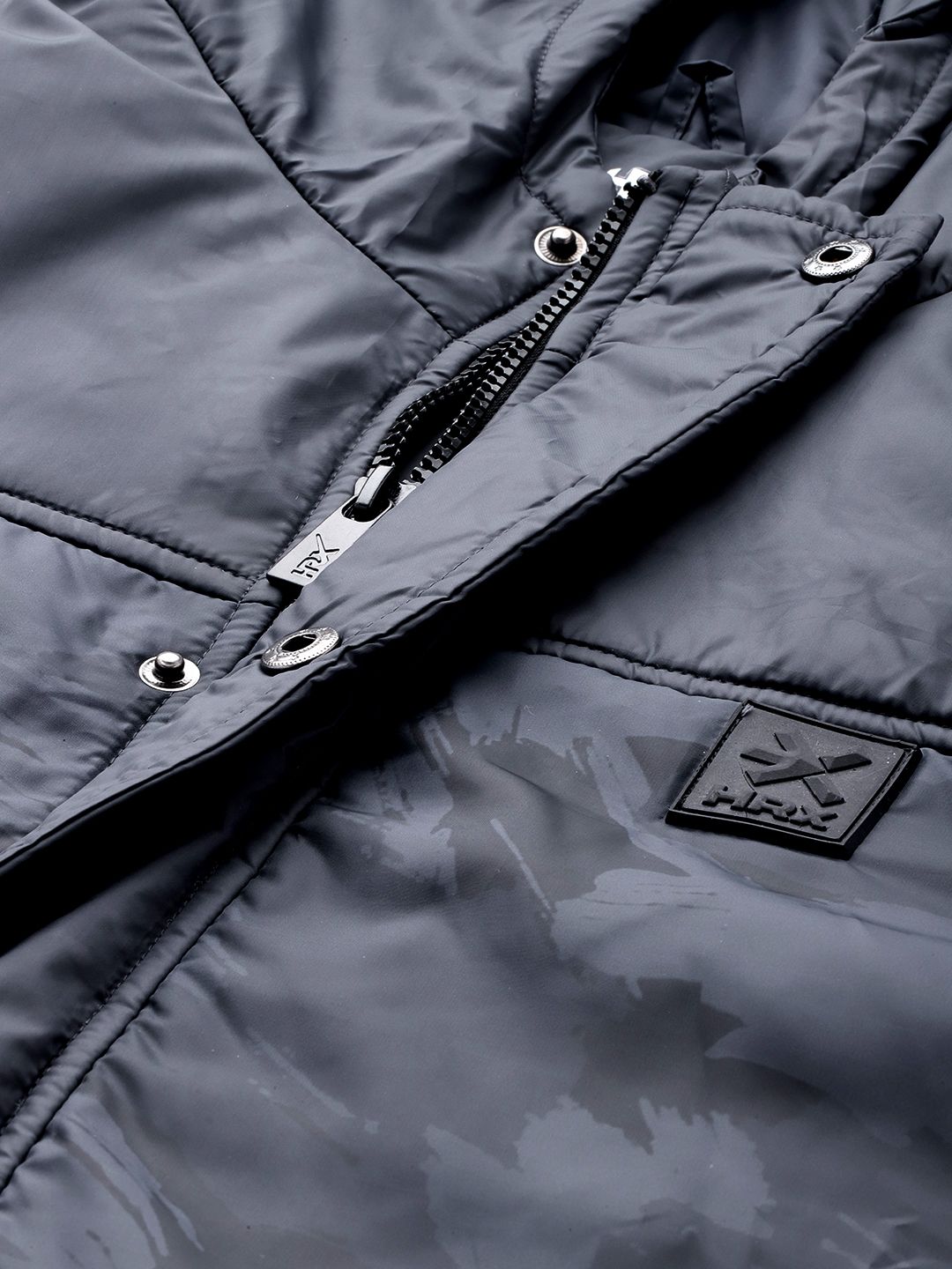 HRX by Hrithik Roshan Abstract Print Hooded Padded Jacket