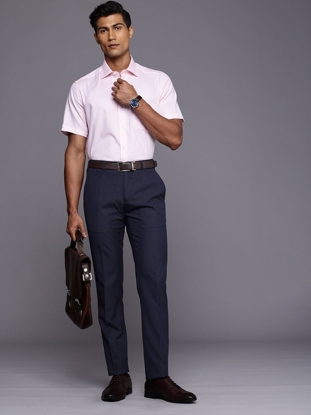 Raymond Men Checked Slim Fit Trousers