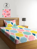 Set KLOTTHE 2 Cadar Bujang Geometrik 210 TC Berbilang Warna Dengan 2 Sarung Bantal