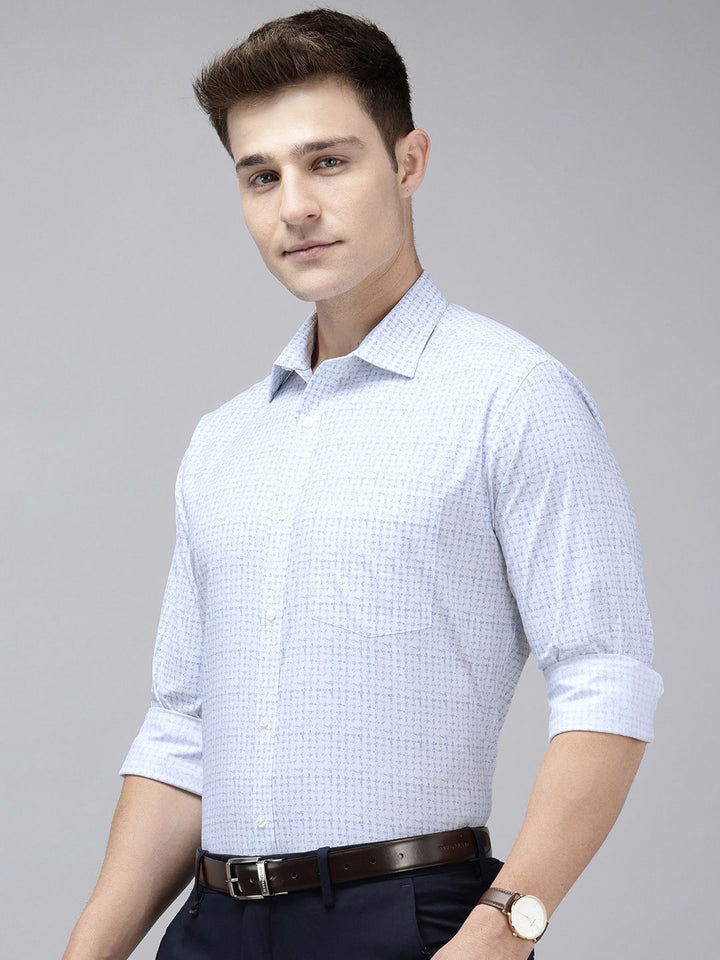 Park Avenue Slim Fit Opaque Geometric Printed Formal Shirt