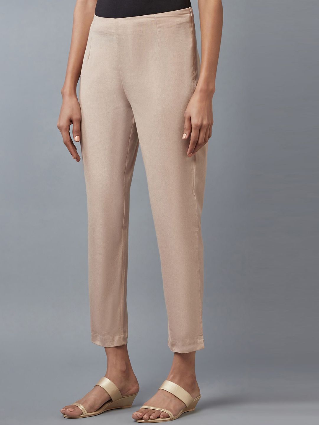 W Women Beige Slim Fit Trousers