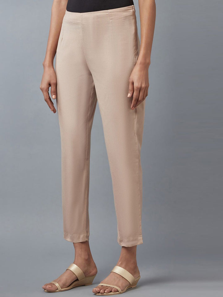 W Women Beige Slim Fit Trousers
