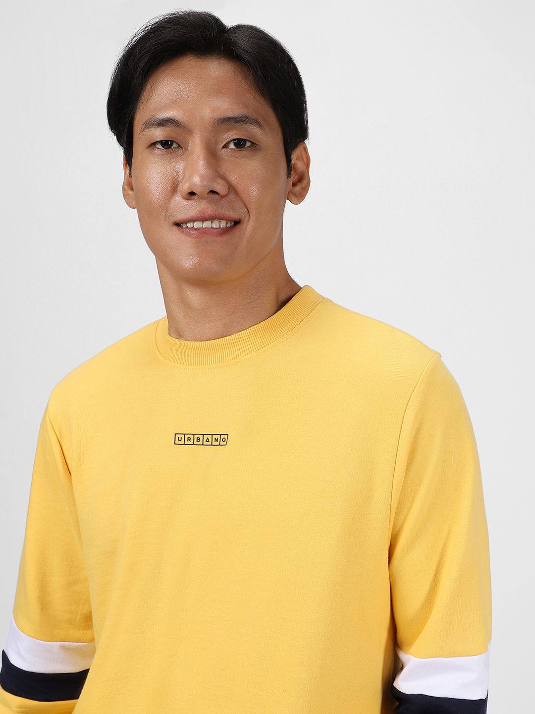 Urbano Fashion Cotton Colourblock Round Neck Sweatshirt