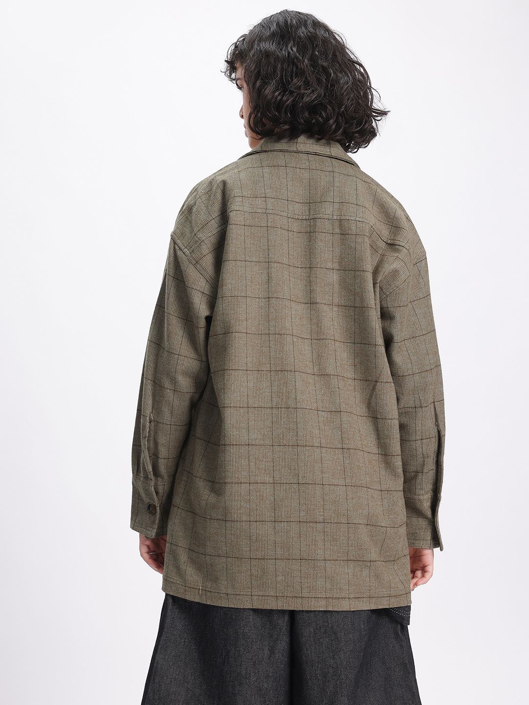 DressBerry Cozy Checks Flannel Oversized Longline Shacket