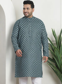 SOJANYA PLUS Ethnic Motifs Printed Band Collar Straight Kurta