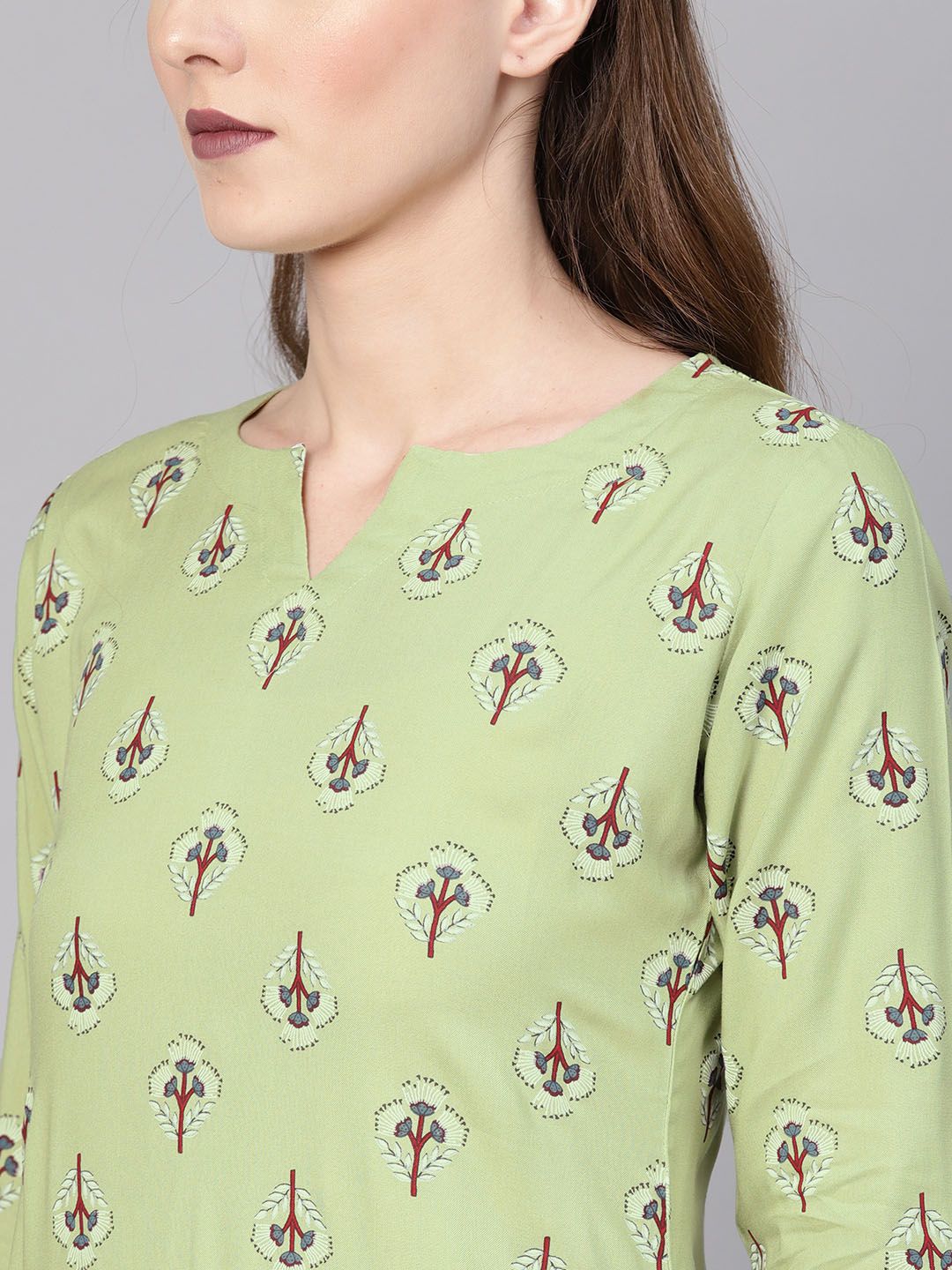 Gerua By Libas Women Green Printed Kurta with Palazzos
