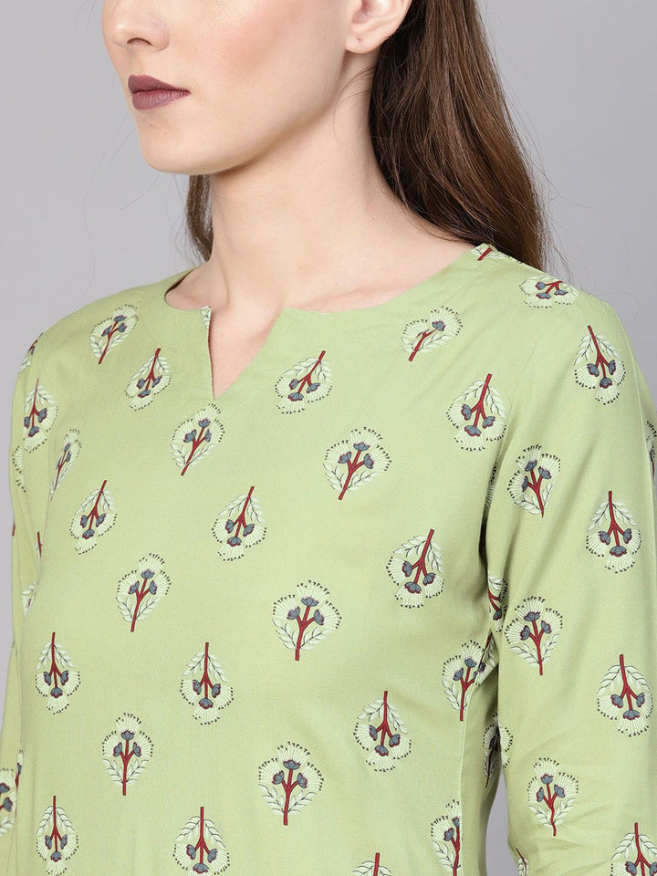 Gerua By Libas Women Green Printed Kurta with Palazzos