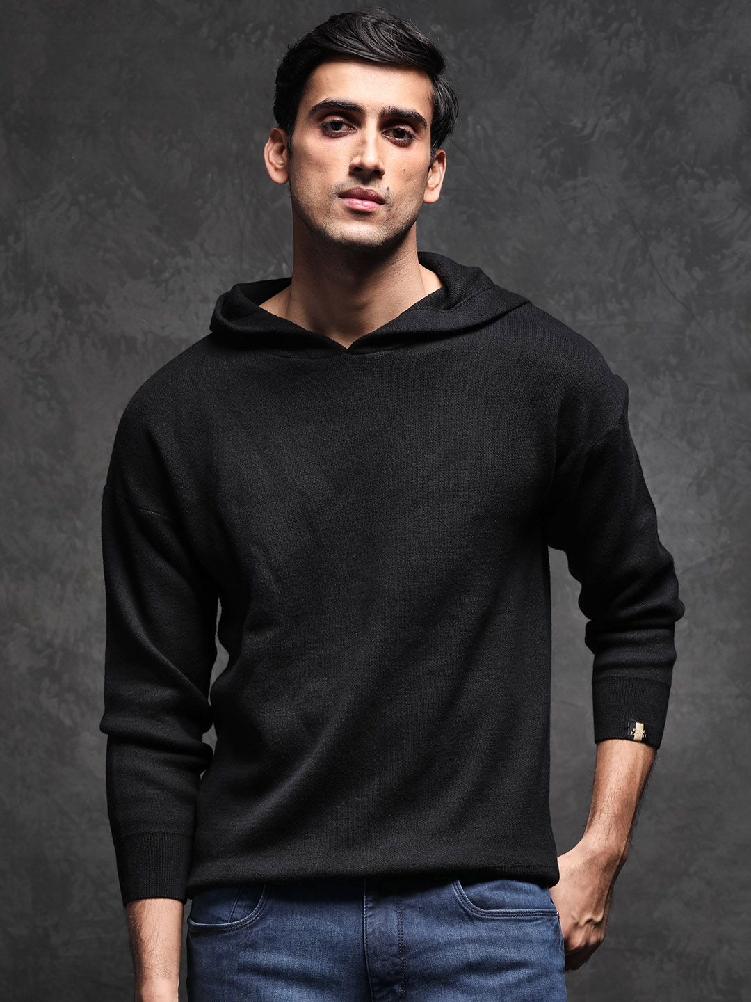 RARE RABBIT Men Zarr Slim Fit Hooded Sweatshirt
