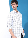 HIGHLANDER Men Windowpane Checked Slim Fit Casual Shirt