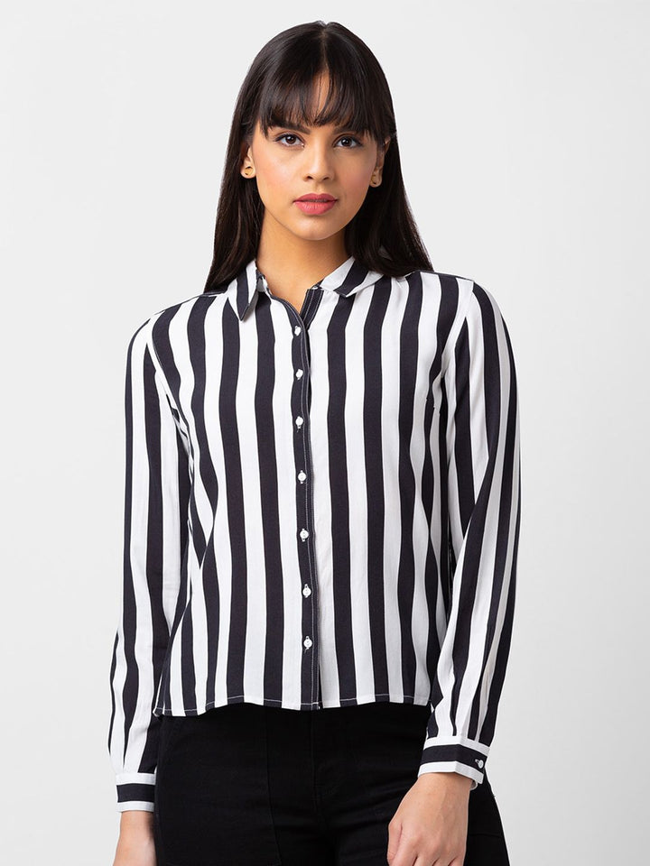 SPYKAR Women Striped Casual Cotton Shirt
