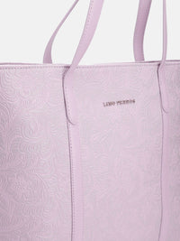 Lino Perros Floral Textured Structured Shoulder Bag with Laptop Compartment