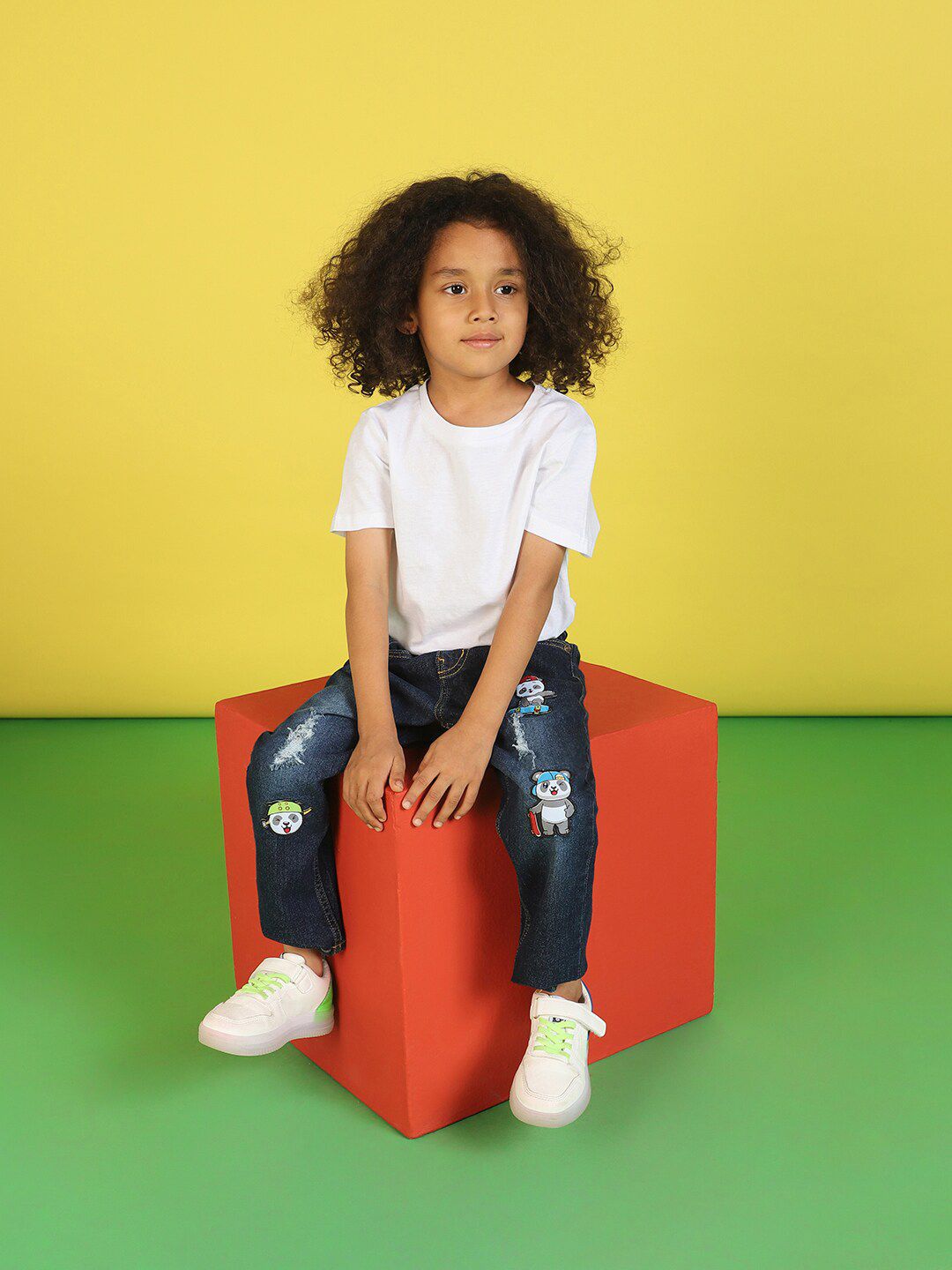 Nauti Nati Boys Jean Low Distress Light Fade Applique Stretchable Jeans