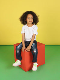 Nauti Nati Boys Jean Low Distress Light Fade Applique Stretchable Jeans
