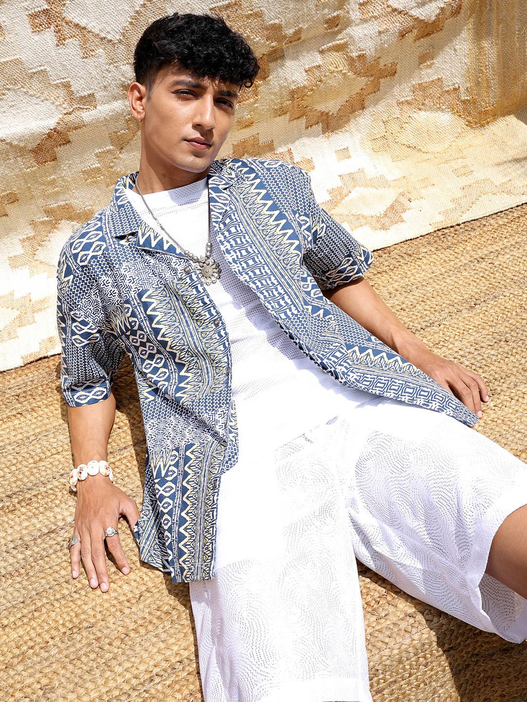 The Indian Garage Co Men Relaxed Fit Indie Printed Resortwear Shirt