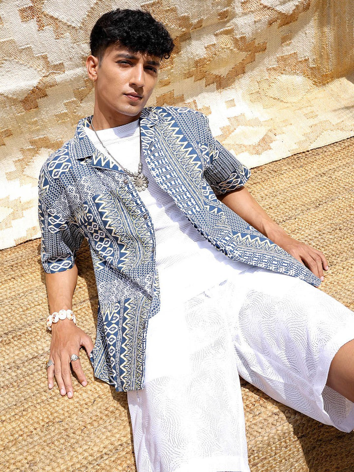 The Indian Garage Co Men Relaxed Fit Indie Printed Resortwear Shirt