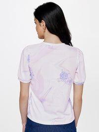 AND Floral Printed Puff Sleeves Top