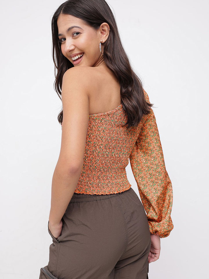 DressBerry Delicate Dream Smocked One-Shoulder Top