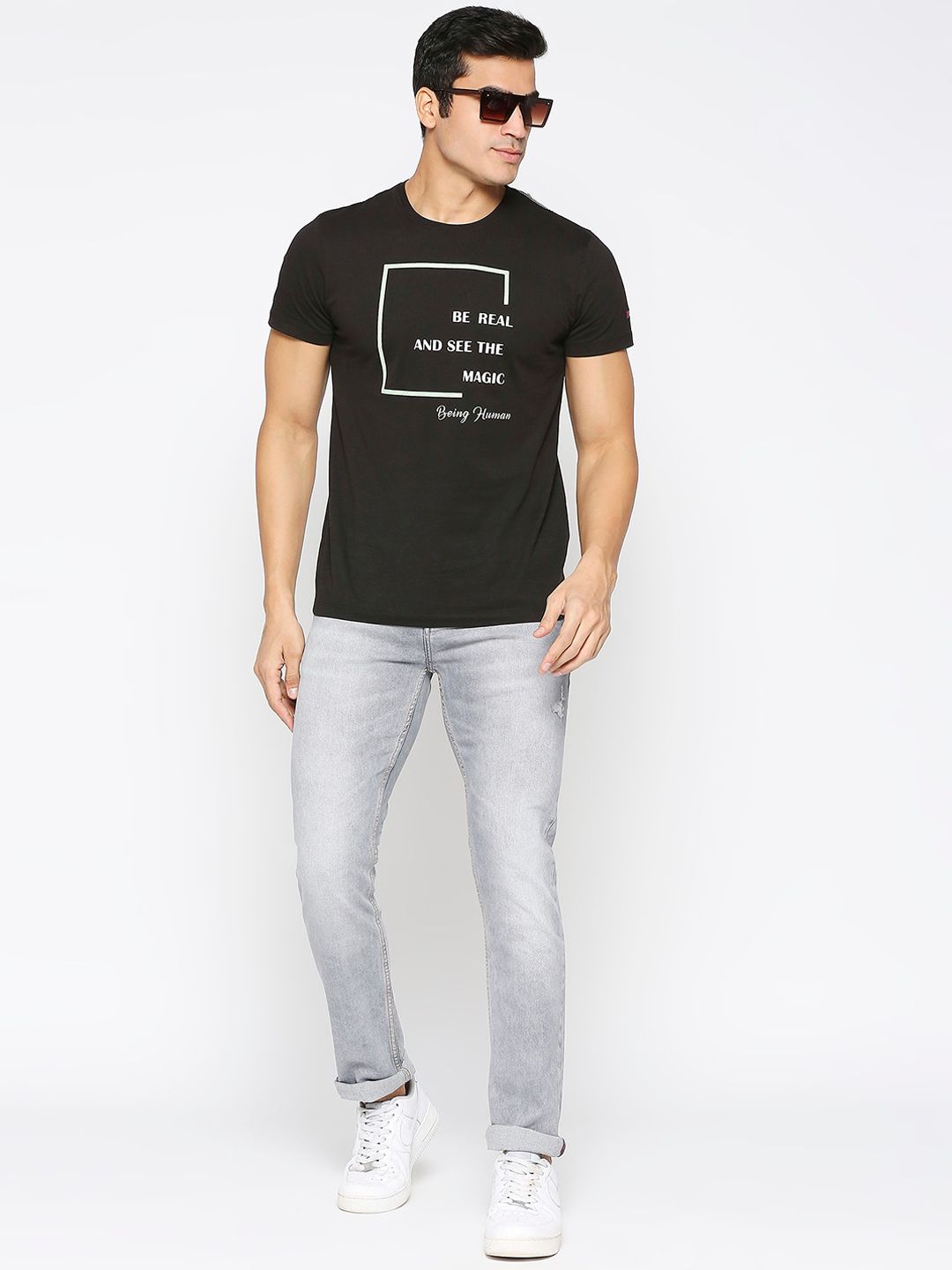 Being Human Men Clean Look Mid Rise Heavy Fade Jeans