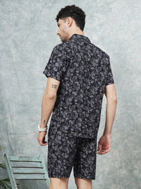 The Indian Garage Co Men Abstract Printed Pure Cotton Night suit