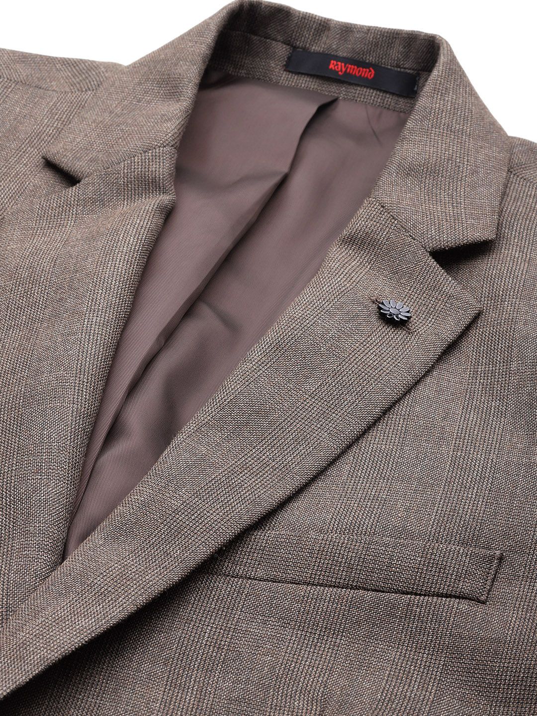 Raymond Self-Checked Slim Fit Single-Breasted Formal Blazer
