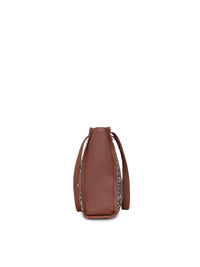 ZOUK Floral Printed Jute Structured Tote Bag