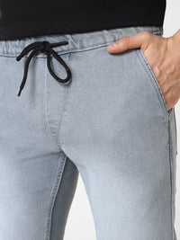 Urbano Fashion Men Grey Jogger Fit Mid-Rise Clean Look Stretchable Jeans