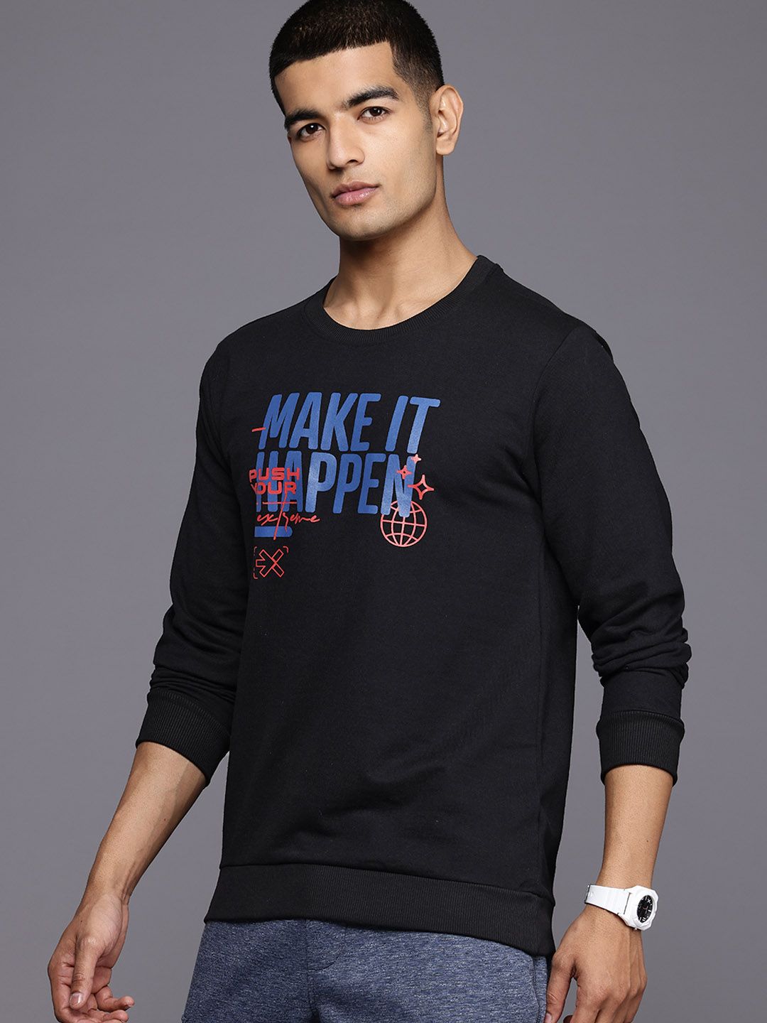 HRX by Hrithik Roshan Printed Casual Sweatshirt