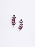 PANASH Silver-Plated Leaf Shaped Drop Earrings