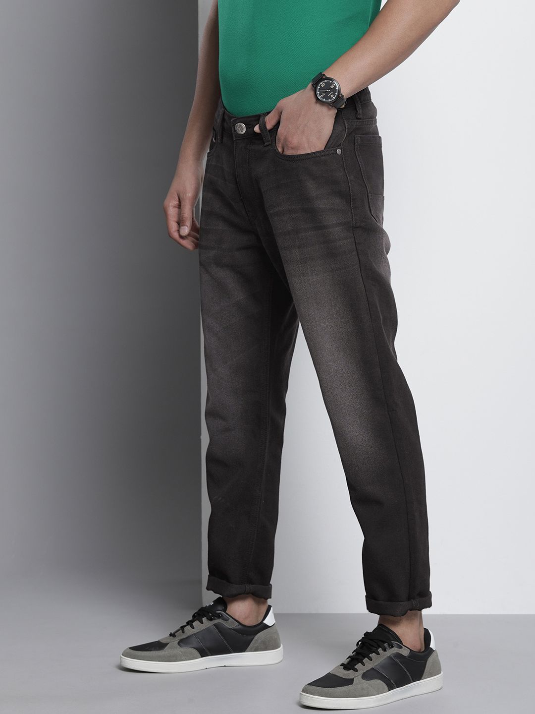 The Indian Garage Co Men Dad Fit Light Fade Stretchable Jeans