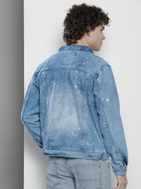The Indian Garage Co Men Washed Slim Fit Denim Jacket