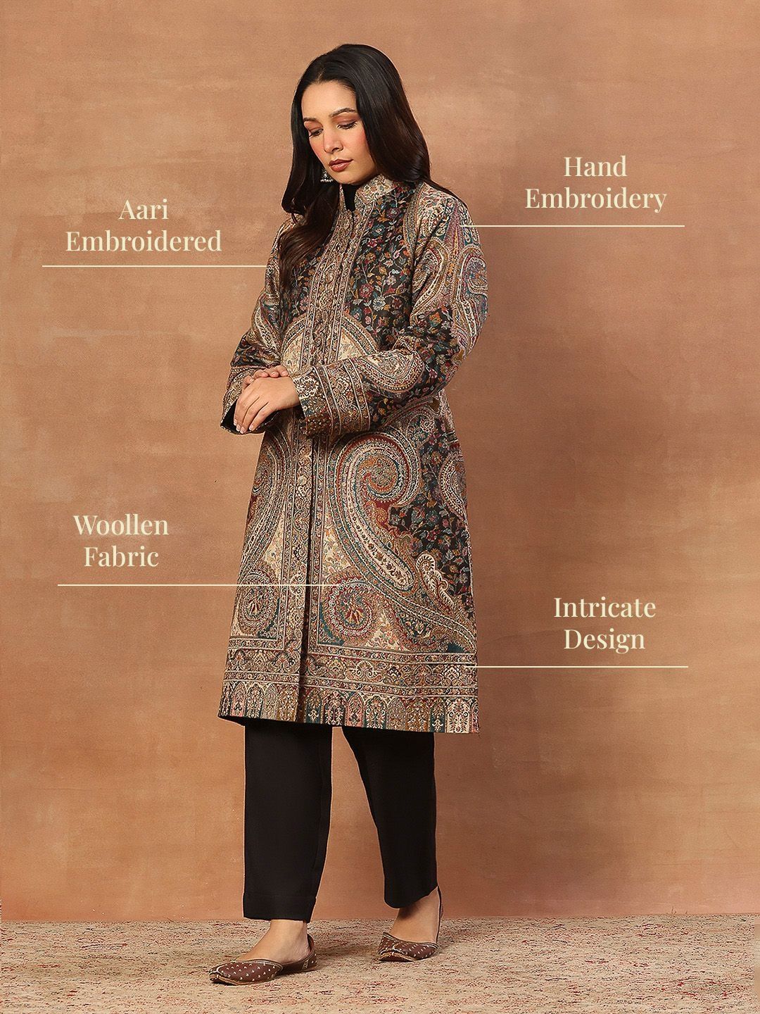 House of Chikankari Women Tailored Jaket Woolen
