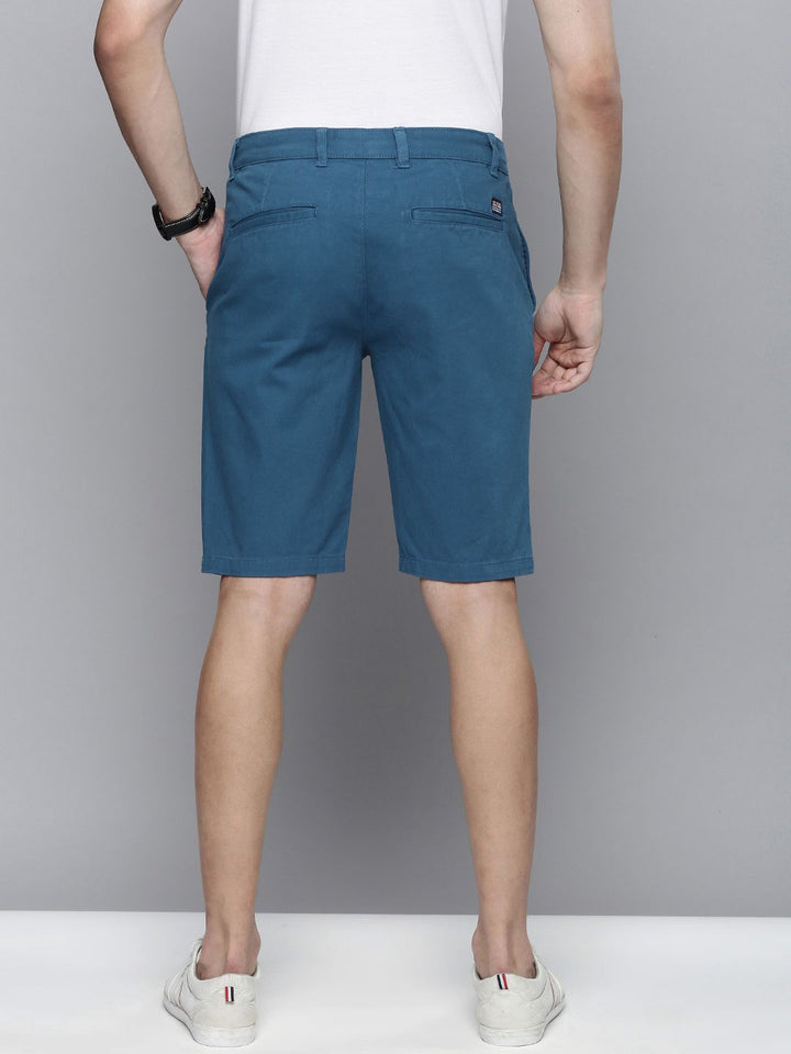 The Indian Garage Co Men Blue Slim Fit Regular Shorts