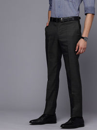 Raymond Men Self Design Textured Slim Fit Formal Trousers