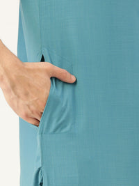 SOJANYA Men Blue Solid Pathani Kurta