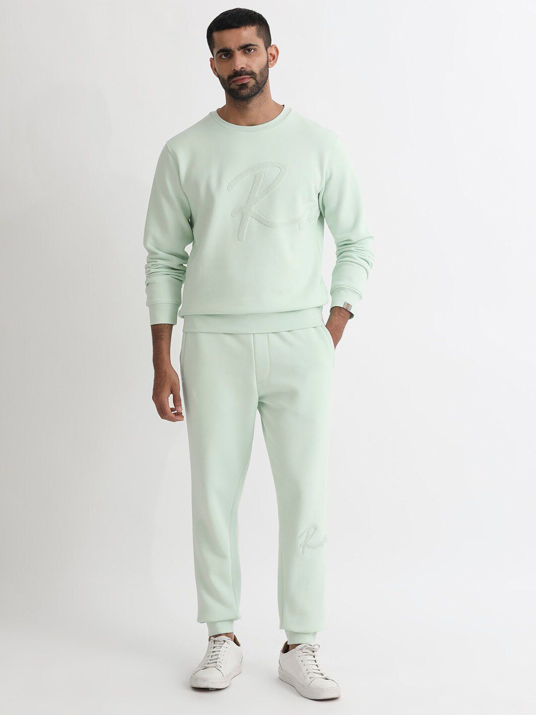 RARE RABBIT Men East Round Neck Sweatshirt