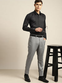 Hancock Men Tuxedo Pin Tucked Satin Pure Cotton Slim Fit Formal Shirt