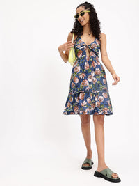 DressBerry Shadowed Bloom Tethered Smocked Dress