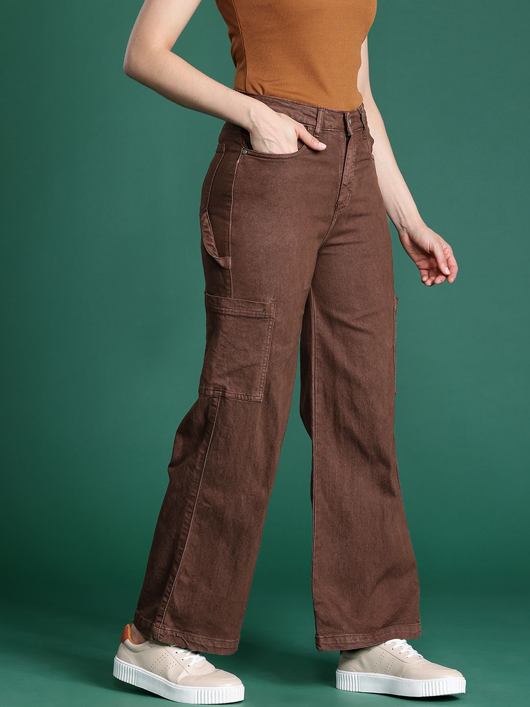 DressBerry Women Straight Fit Coloured Jeans