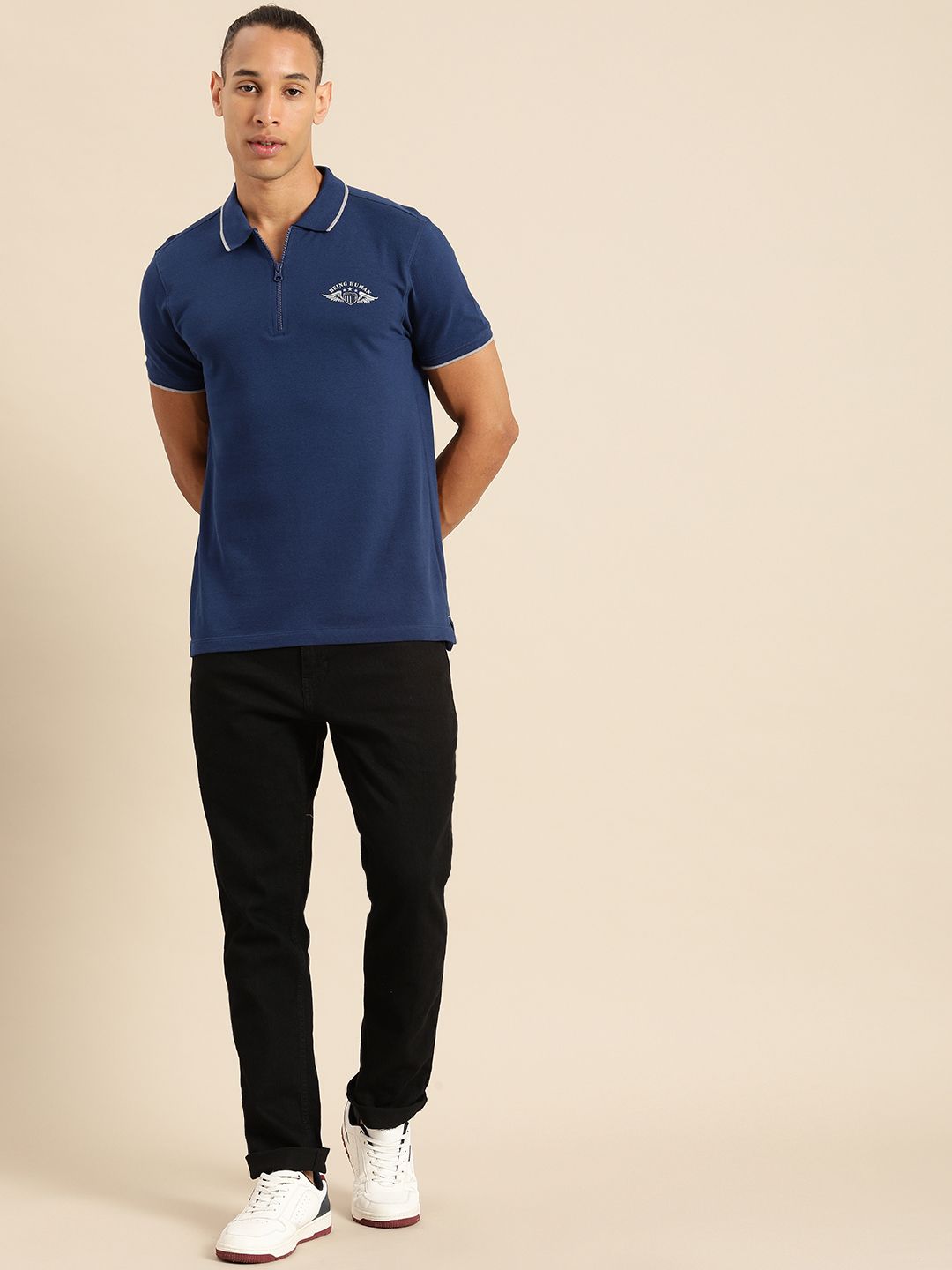 Being Human Polo Collar Pure Cotton T-shirt