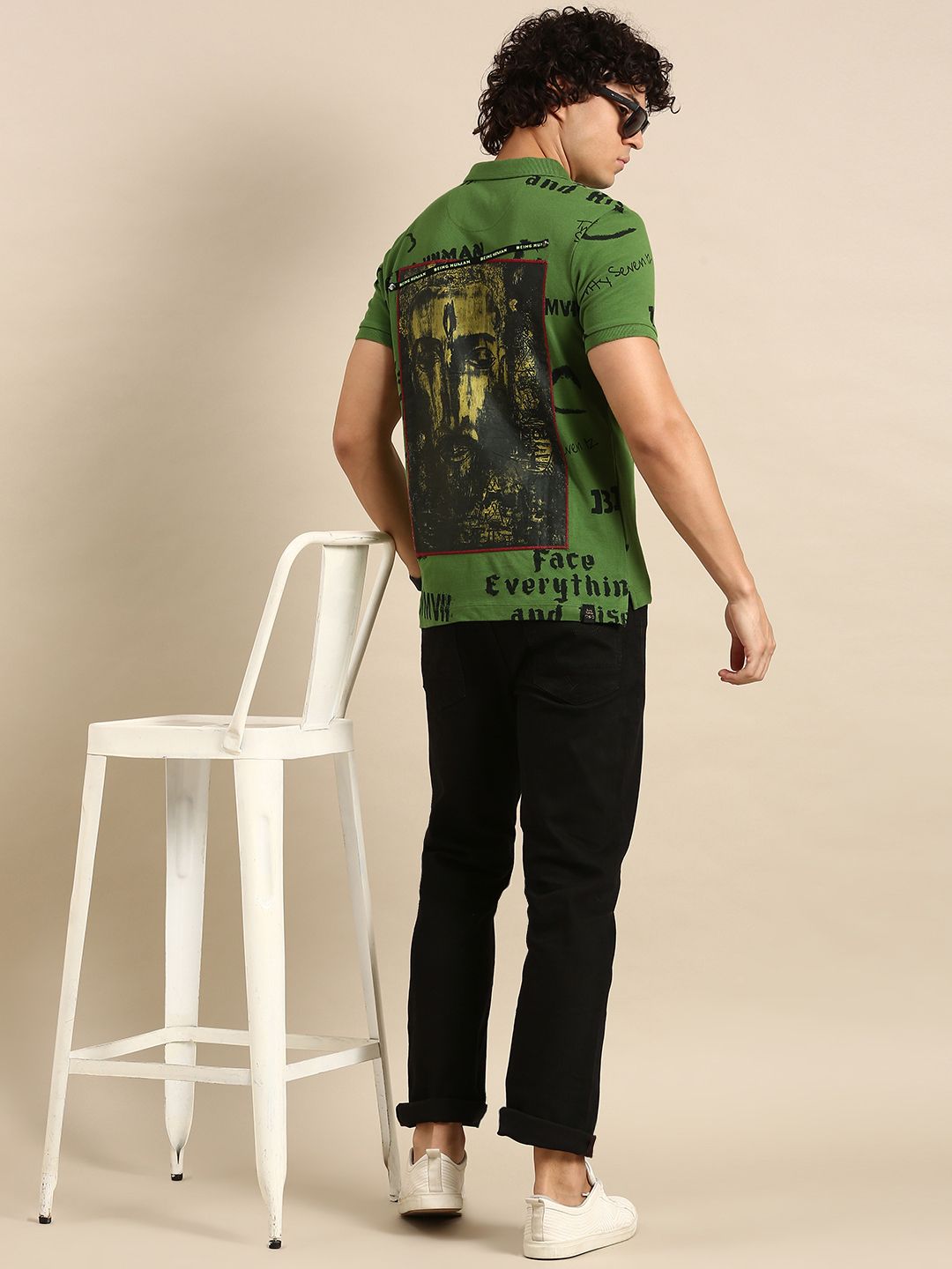 Being Human Brand Logo Printed Polo Collar Pure Cotton T-shirt