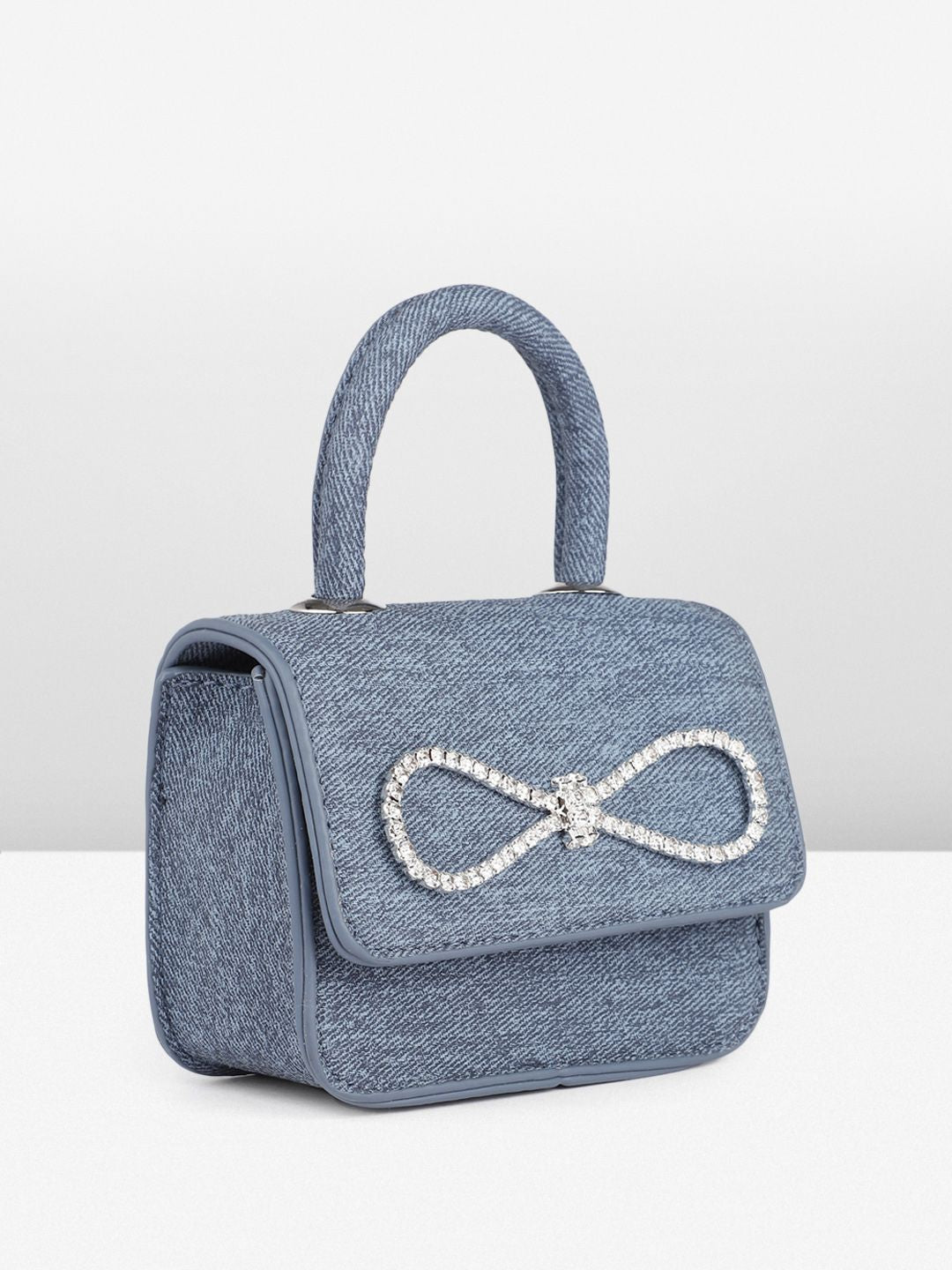 DressBerry Textured Miniature Satchel Bag With Embellished