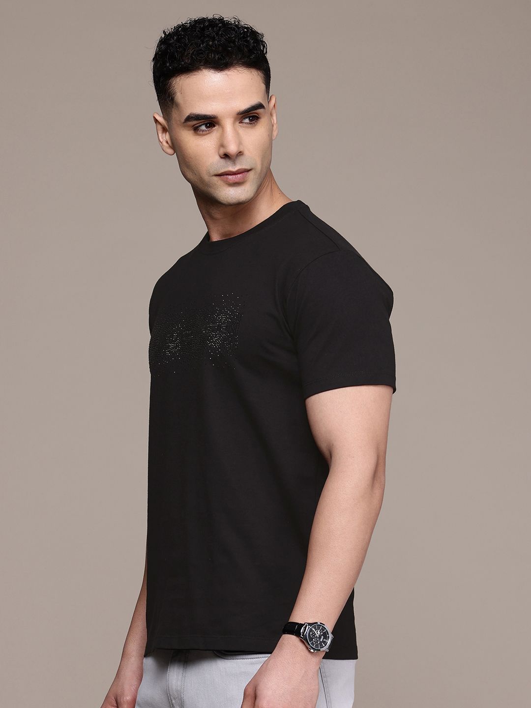 French Connection Embellished Pure Cotton T-shirt