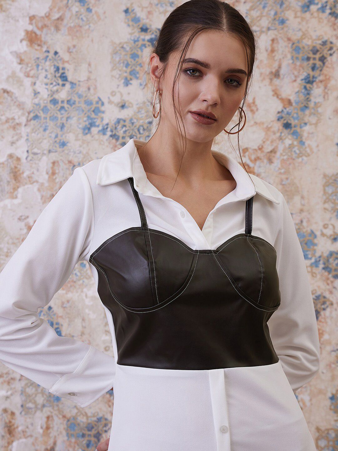 Athena Shirt Collar A-Line Party Mini Dress