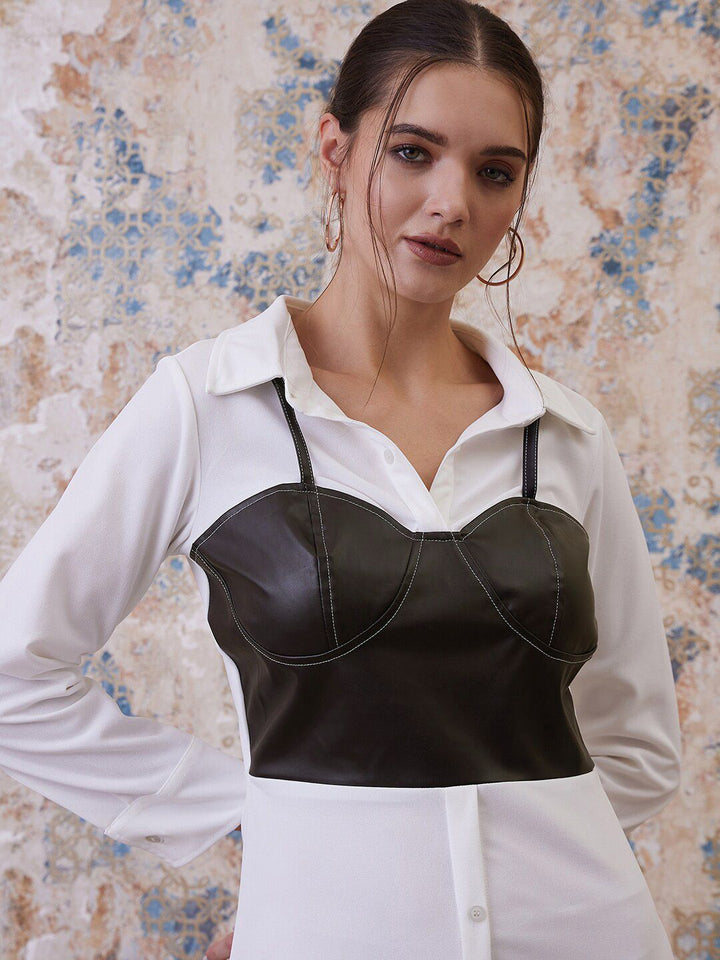 Athena Shirt Collar A-Line Party Mini Dress