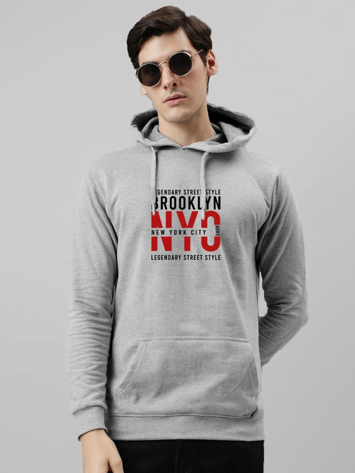 ADRO Men Printed Hooded Sweatshirt